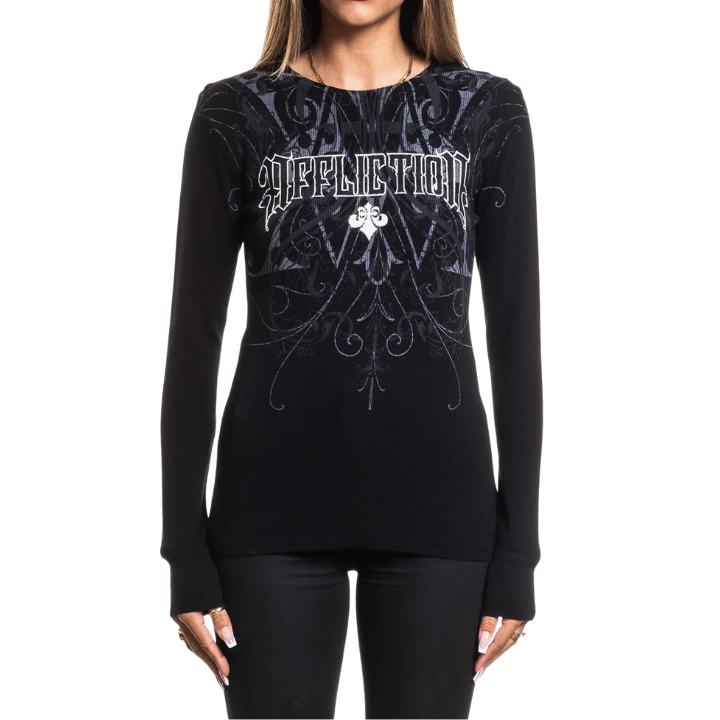 GIRLS L/S LOVITA THERMAL - BLK